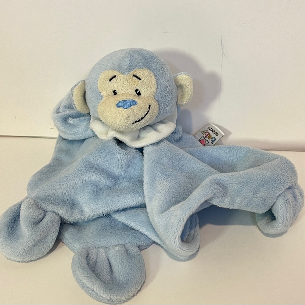 Baby Ganz Blue Monkey Security Blanket Lovey Plush Toy Boys Neutral